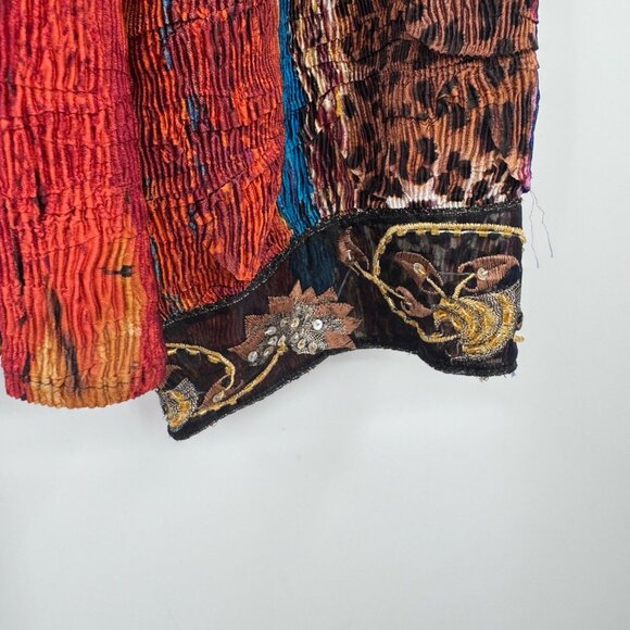 Colorful Beautiful Alberto Malaki Cardigan Woman’s size medium art to wear crink - Picture 3 of 11